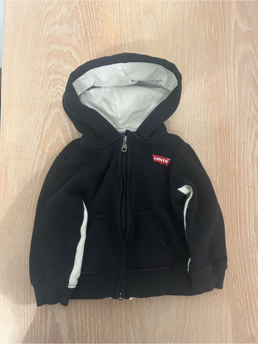 Levi's Black Hoodie with White Lining and Side Panels